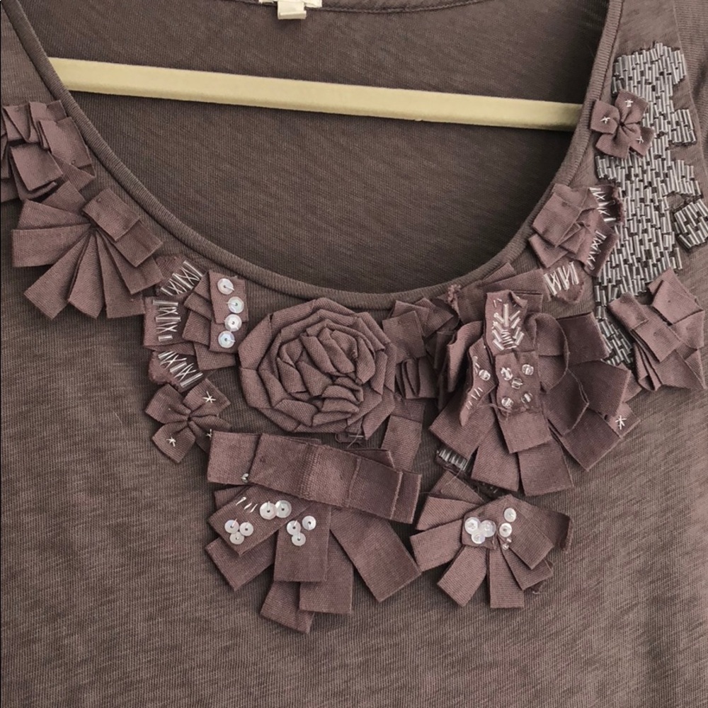 JCrew TShirt with Embellished Neckline